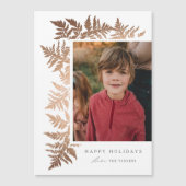 バラエレガント金ゴールドガーランドフォトホリデーカード (正面)