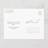 バラエレガント金ゴールドガーランド写真クリスマス シーズンポストカード (裏面)