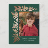 バラエレガント金ゴールドガーランド写真クリスマス シーズンポストカード (正面)