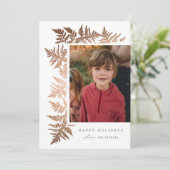 バラエレガント金ゴールドガーランド2フォトクリスマスクリスマスクリスマスイベント シーズンカード (スタンド正面)