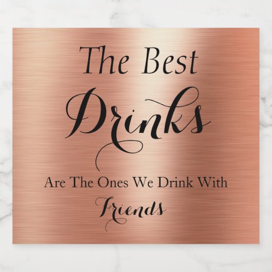 バラエレガント金ゴールドガールズウィークエンドパーティーカクテル スパークリングワインラベル (シングルラベル)