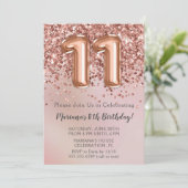 バラエレガント金ゴールドキッズガール11th誕生日パーティーin 招待状 (スタンド正面)