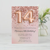 バラエレガント金ゴールドキッズガール14th誕生日パーティーin 招待状 (スタンド正面)