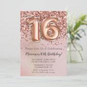 バラエレガント金ゴールドキッズガール16thバースデーパーティー 招待状 (スタンド正面)