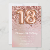 バラエレガント金ゴールドキッズガール18thバースデーパーティー 招待状 (正面)