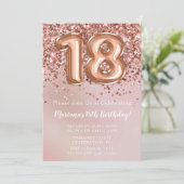 バラエレガント金ゴールドキッズガール18thバースデーパーティー 招待状 (スタンド正面)
