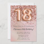 バラエレガント金ゴールドキッズガール18th誕生日パーティーin 招待状 (正面)