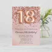 バラエレガント金ゴールドキッズガール18th誕生日パーティーin 招待状 (スタンド正面)