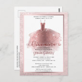 バラエレガント金ゴールドキンセアニラドレス ポストカード (正面/裏面)