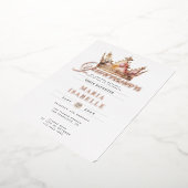 バラエレガント金ゴールドクラウンキンセアニラパーティー 箔招待状 (回転した状態)