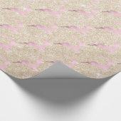 バラエレガント金ゴールドクリスマスのトナカイのパターン ラッピングペーパー (角)