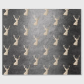 バラエレガント金ゴールドクリスマスのトナカイのパターン ラッピングペーパー (フラット)