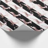 バラエレガント金ゴールドクリスマスのトナカイのパターン ラッピングペーパー (角)