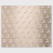 バラエレガント金ゴールドクリスマスのトナカイのパターン ラッピングペーパー (フラット)