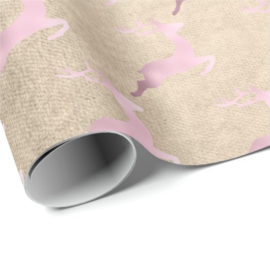 バラエレガント金ゴールドクリスマスのトナカイのパターン ラッピングペーパー (ロールコーナー)