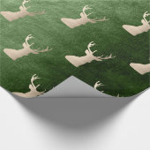 バラエレガント金ゴールドクリスマスのトナカイのパターン ラッピングペーパー (角)