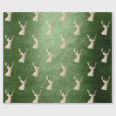 バラエレガント金ゴールドクリスマスのトナカイのパターン ラッピングペーパー (フラット)