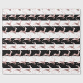 バラエレガント金ゴールドクリスマスのトナカイのパターン ラッピングペーパー (フラット)