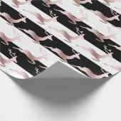 バラエレガント金ゴールドクリスマスのトナカイのパターン ラッピングペーパー (角)