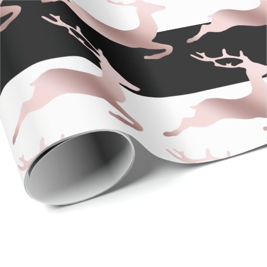 バラエレガント金ゴールドクリスマスのトナカイのパターン ラッピングペーパー (ロールコーナー)