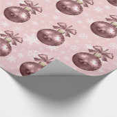 バラエレガント金ゴールドクリスマスオーナメントパターン ラッピングペーパー (角)