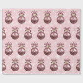 バラエレガント金ゴールドクリスマスオーナメントパターン ラッピングペーパー (フラット)