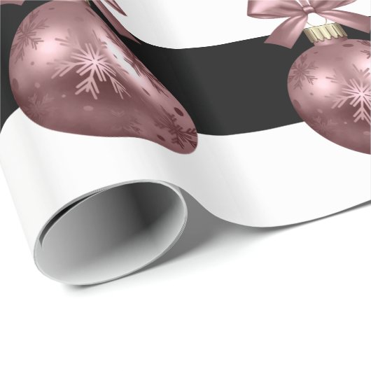 バラエレガント金ゴールドクリスマスオーナメントパターン ラッピングペーパー (ロールコーナー)