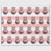 バラエレガント金ゴールドクリスマスオーナメントパターン ラッピングペーパー (フラット)