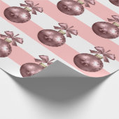 バラエレガント金ゴールドクリスマスオーナメントパターン ラッピングペーパー (角)