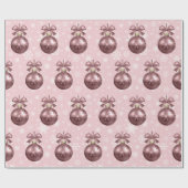 バラエレガント金ゴールドクリスマスオーナメントパターン ラッピングペーパー (フラット)