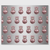 バラエレガント金ゴールドクリスマスオーナメントパターン ラッピングペーパー (フラット)