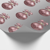 バラエレガント金ゴールドクリスマスオーナメントパターン ラッピングペーパー (角)