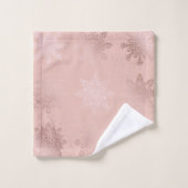 バラエレガント金ゴールドクリスマススノーフレークパターン バスタオルセット (ウォッシュタオル)