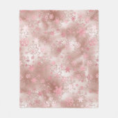 バラエレガント金ゴールドクリスマススノーフレークパターン フリースブランケット (正面)