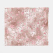 バラエレガント金ゴールドクリスマススノーフレークパターン フリースブランケット (正面(横))