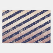 バラエレガント金ゴールドクリスマススノーフレークパターン ラッピングペーパーシート (正面2)