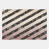 バラエレガント金ゴールドクリスマススノーフレークパターン ラッピングペーパーシート (正面)