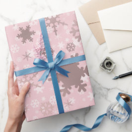 バラエレガント金ゴールドクリスマススノーフレークパターン ラッピングペーパー