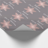 バラエレガント金ゴールドクリスマススノーフレーク模様 ラッピングペーパー (角)