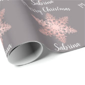 バラエレガント金ゴールドクリスマススノーフレーク模様 ラッピングペーパー (ロールコーナー)