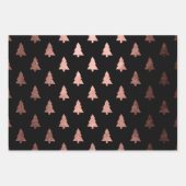 バラエレガント金ゴールドクリスマスツリーパターン ラッピングペーパーシート (正面2)