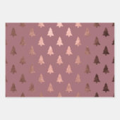 バラエレガント金ゴールドクリスマスツリーパターン ラッピングペーパーシート (正面)