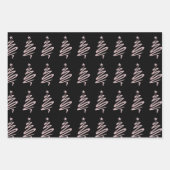 バラエレガント金ゴールドクリスマスツリーパターン ラッピングペーパーシート (正面)