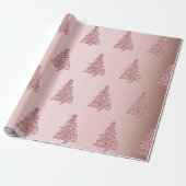 バラエレガント金ゴールドクリスマスツリーパターン ラッピングペーパー (アンロールド)