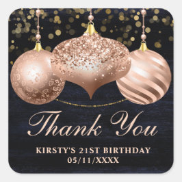 バラエレガント金ゴールドクリスマスバウブル誕生日 スクエアシール