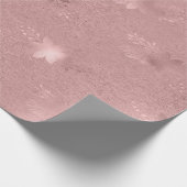 バラエレガント金ゴールドクリスマスフローラルパターン ラッピングペーパー (角)