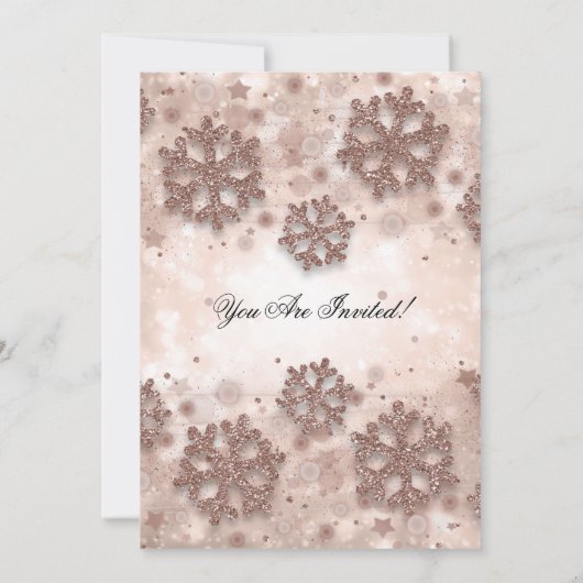 バラエレガント金ゴールドクリスマスホリデーパーティー 招待状 (裏面)