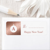 バラエレガント金ゴールドクリスマスボールモノグラムギフトラベル ラベル (インサイチュ)