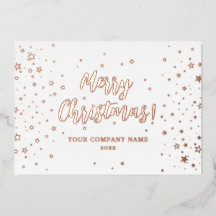 バラエレガント金ゴールドクリスマス会社フォイルカード