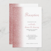 バラエレガント金ゴールドグリッターウェディングレセプションカード エンクロージャーカード (正面/裏面)